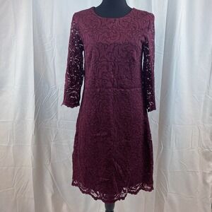 Garnet Hill Women's Lace Overlay Sheath Dress Women's‎ Size 6